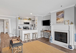 111 Water Street | On Lake Charlevoix | First Floor Beach Retreat | Patio in Boyne City