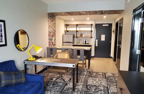 Lititz Hotel | Backstage vibe- Lancaster charm -King Room w/Kitchenette & Separate Seating Area