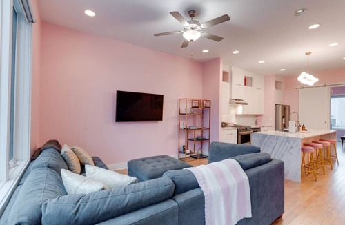 Edgehill Villa | Spacious Pink Palace townhome near The Gulch with rooftop and balcony
