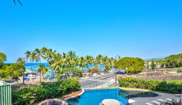 Aloha Condos, Beach Villas at Kahaluu, Villa 1-201, Beach View, AC in Kailua Kona