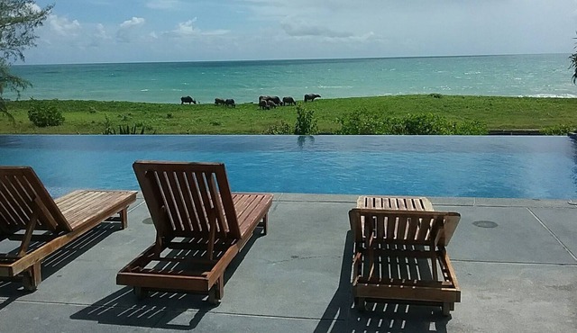 Black Pearl Beachfront Villa. Luxurious privacy on quiet beach.
