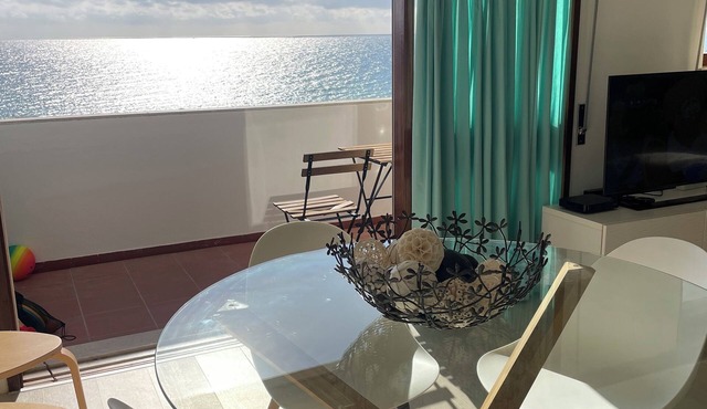 Holiday apartment 1 bedroom, sea view on the beachfront (100 mts)