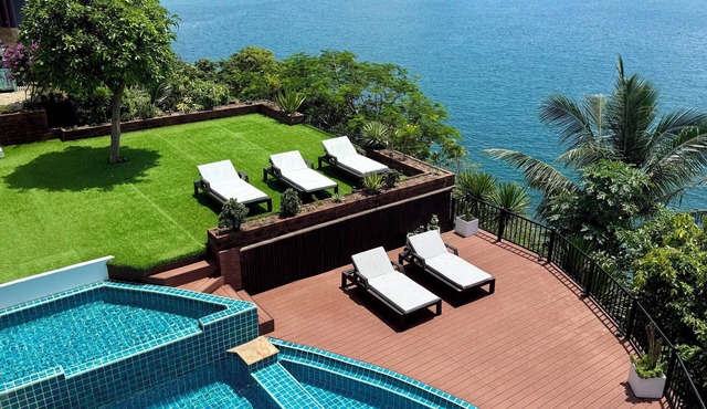 Ocean Bliss Cliff Top Villa Nai Harn. Uninterrupted ocean views over 4 floors