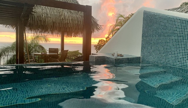 Ocean View - Villa MarLeta- Infinity Plunge Pool - Two Ensuites - Walk to Beach. in playa dominicalito