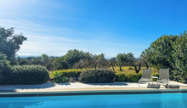Sunny Villa with Pool & Distant Sea Views